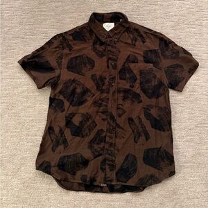 BILLY REID Pattered Short Sleeve Button Down Shirt Medium